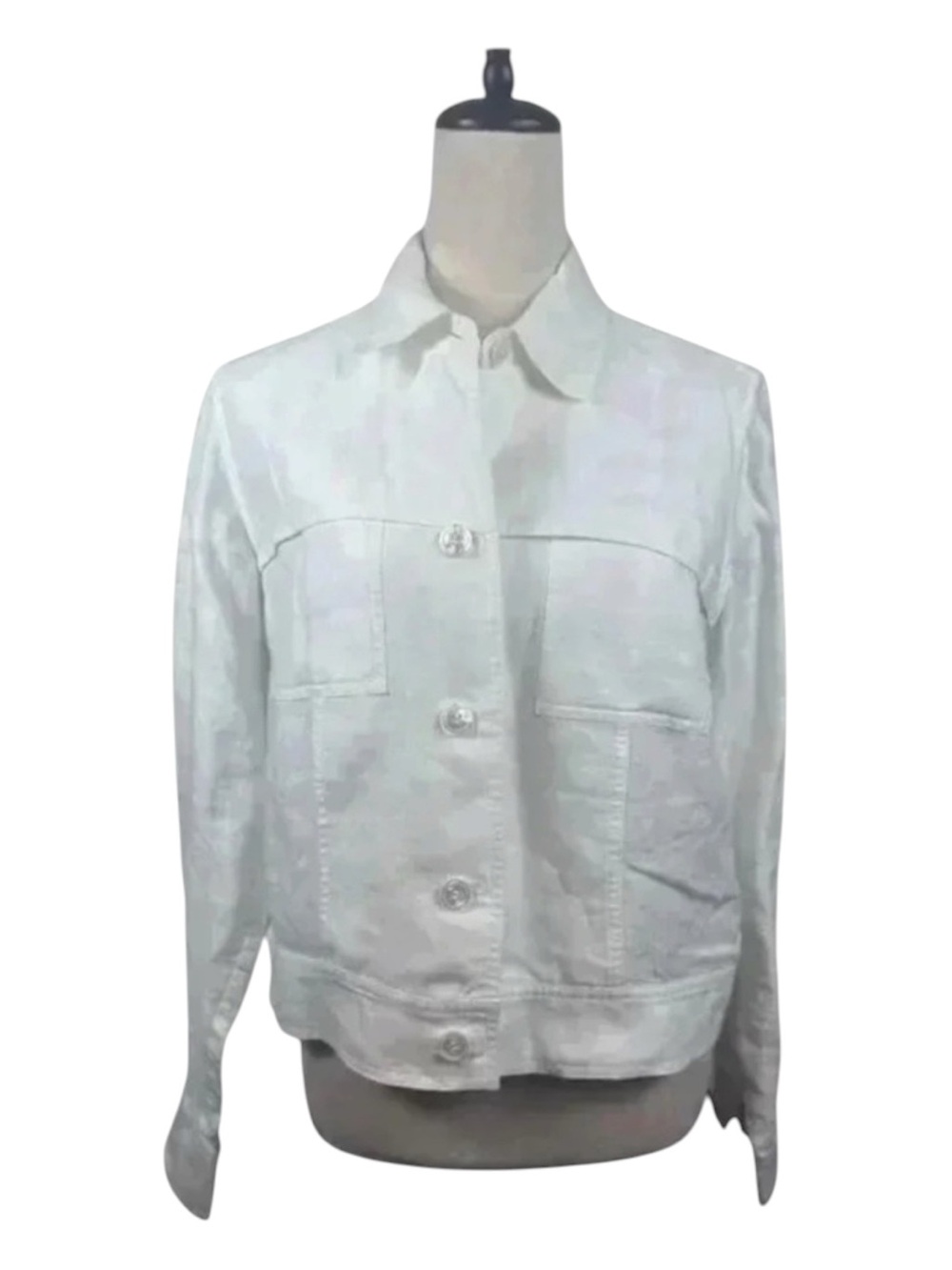 Doncaster white linen button front jacket size 4